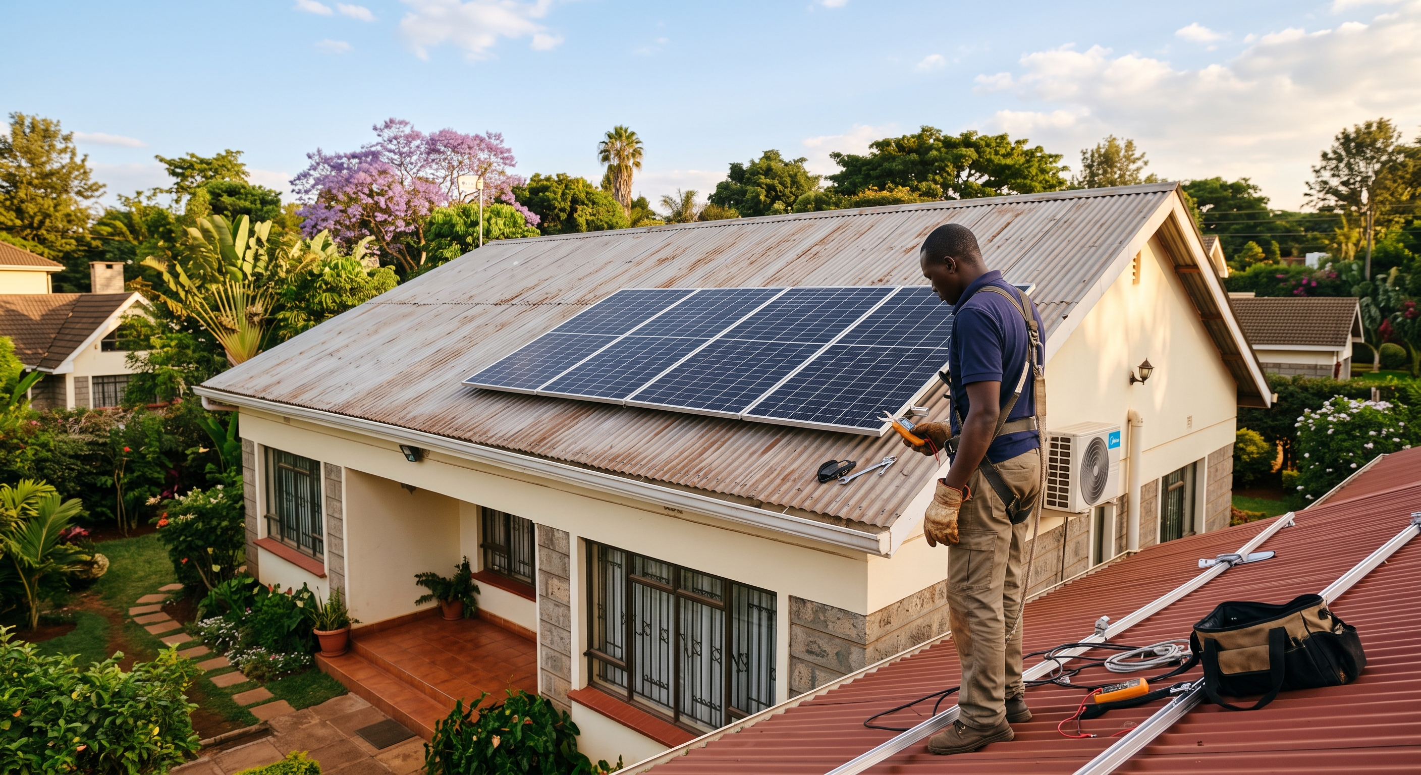 A home with a rooftop solar installation